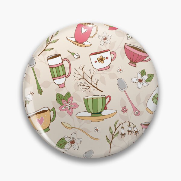 Item preview, Colorful teacups and coffee cups with floral patterns designed and sold by Mauswohn.