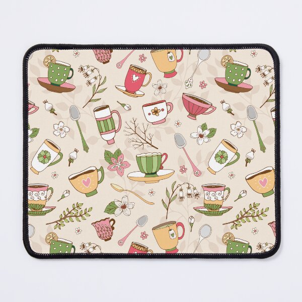 Item preview, Colorful teacups and coffee cups with floral patterns designed and sold by Mauswohn.