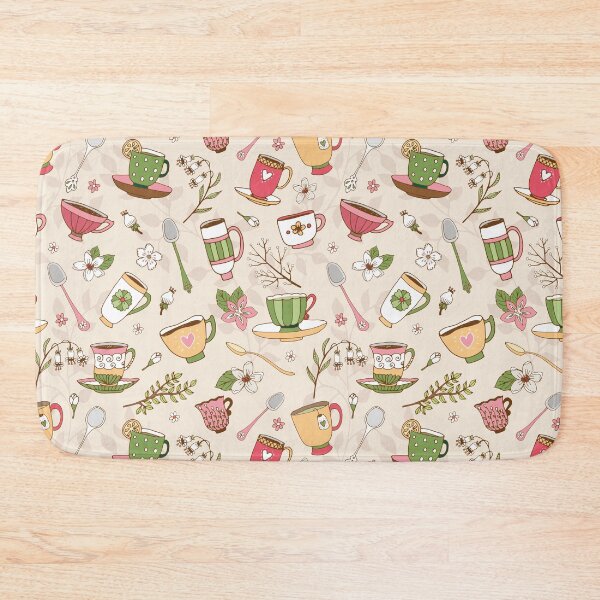 Item preview, Colorful teacups and coffee cups with floral patterns designed and sold by Mauswohn.