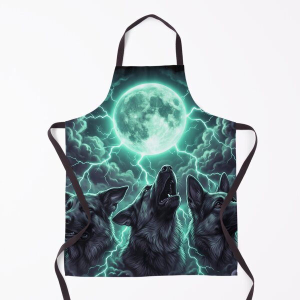 Item preview, Three German Shepherds Howling at Neon Moon designed and sold by SkeletonsDanger.