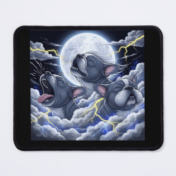 Item preview, Three French Bulldogs Flying Through Storm Moon designed and sold by SkeletonsDanger.