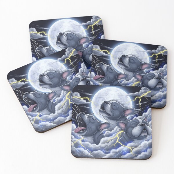 Item preview, Three French Bulldogs Flying Through Storm Moon designed and sold by SkeletonsDanger.
