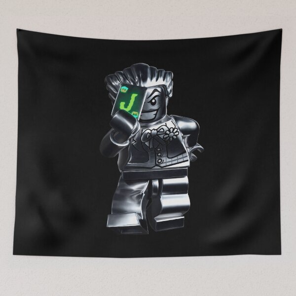 Item preview, Chrome Trickster Minifigure – Neon J Card – Liquid Mirror Metal Aesthetic designed and sold by CHROMA NOIR.