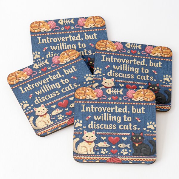 Item preview, Introverted but willing to discuss cats knitting patterns designed and sold by Mauswohn.