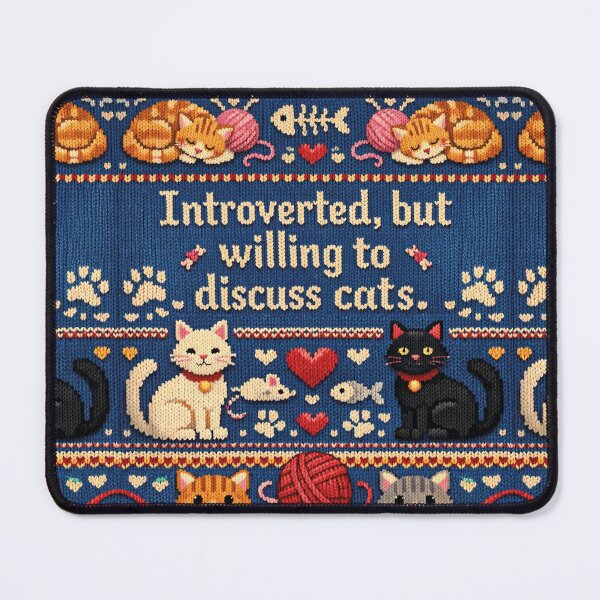 Item preview, Introverted but willing to discuss cats knitting patterns designed and sold by Mauswohn.