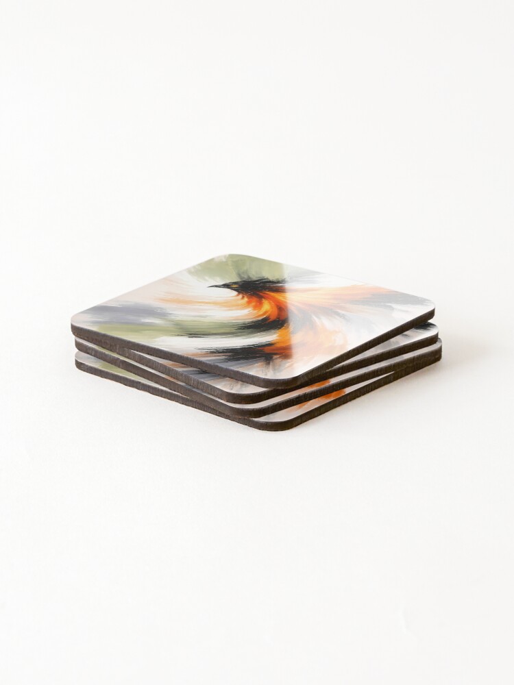 Thumbnail 4 of 5, Coasters (Set of 4), Dynamic Firebird Abstract designed and sold by cuprum.