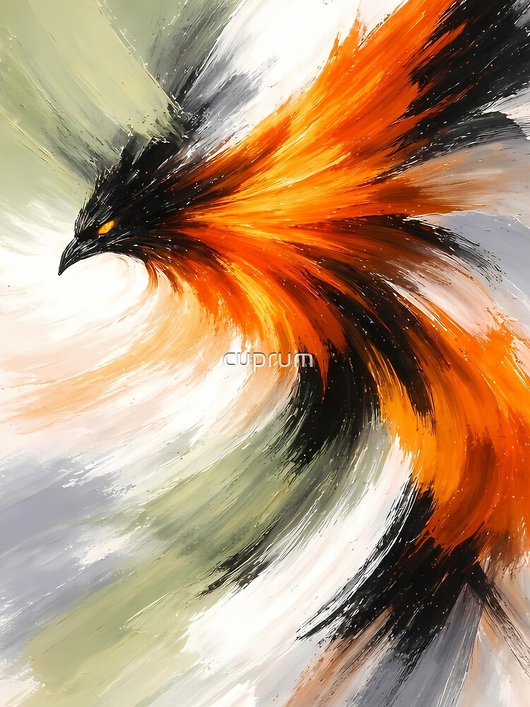 Thumbnail 3 of 3, Scarf, Dynamic Firebird Abstract designed and sold by cuprum.