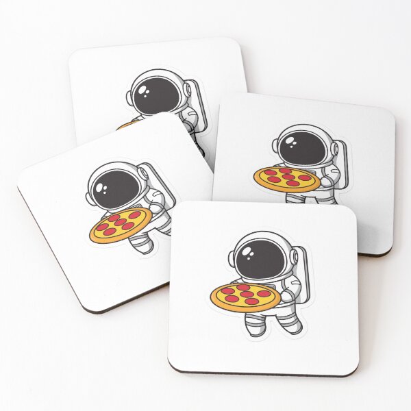 Item preview, Cute Astronaut Floating with Pizza Sticker Space Kawaii Food Lover designed and sold by ICONWALA.