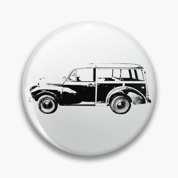 Item preview, Morris Minor Traveller British classic car block black designed and sold by soitwouldseem.