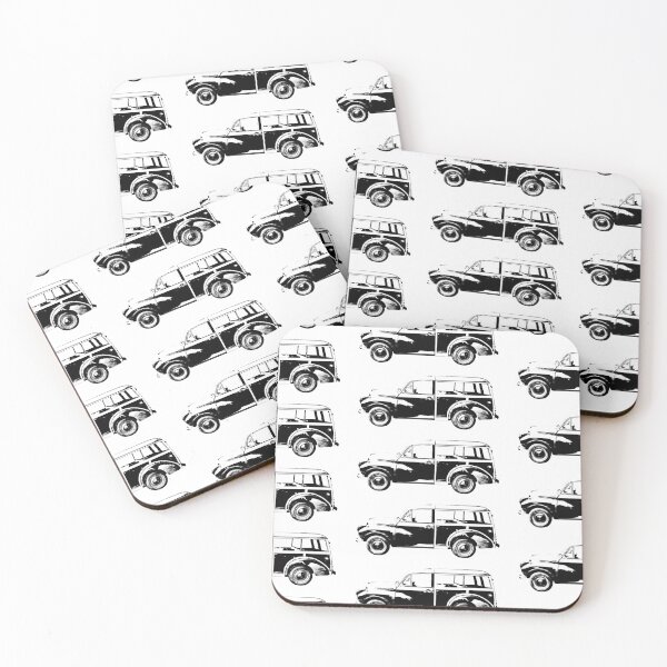 Item preview, Morris Minor Traveller British classic car block black designed and sold by soitwouldseem.