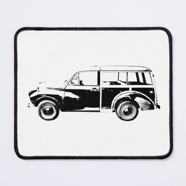 Item preview, Morris Minor Traveller British classic car block black designed and sold by soitwouldseem.