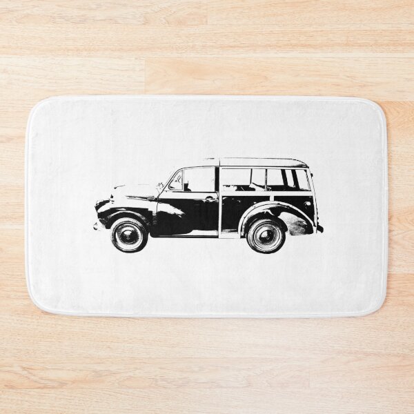 Item preview, Morris Minor Traveller British classic car block black designed and sold by soitwouldseem.
