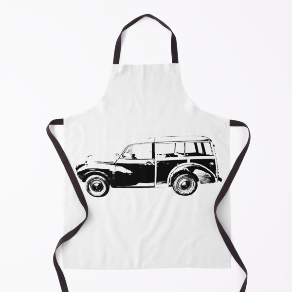 Item preview, Morris Minor Traveller British classic car block black designed and sold by soitwouldseem.
