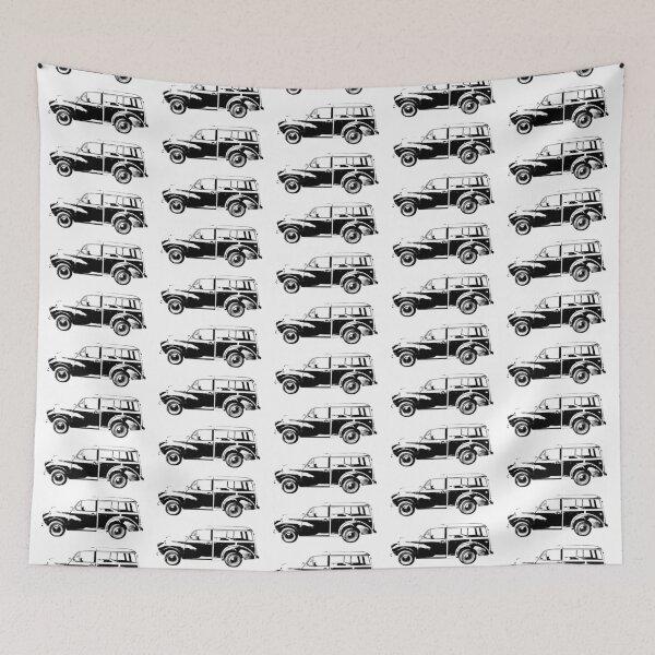 Item preview, Morris Minor Traveller British classic car block black designed and sold by soitwouldseem.