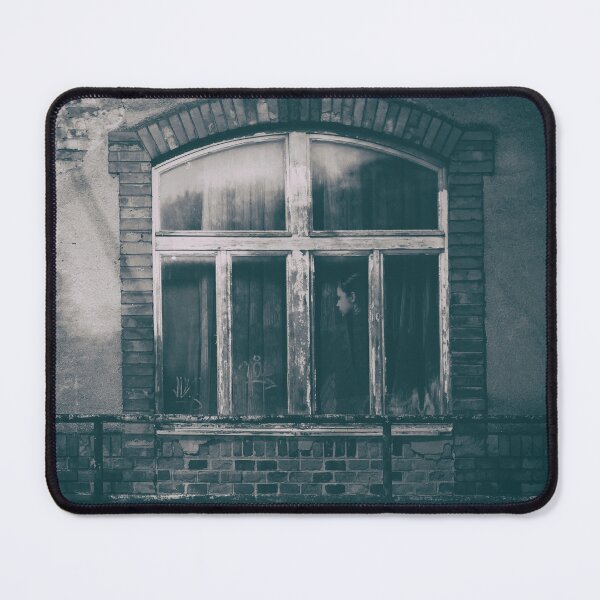 Item preview, Mysterious ghostly female figure behind old window designed and sold by grande76.
