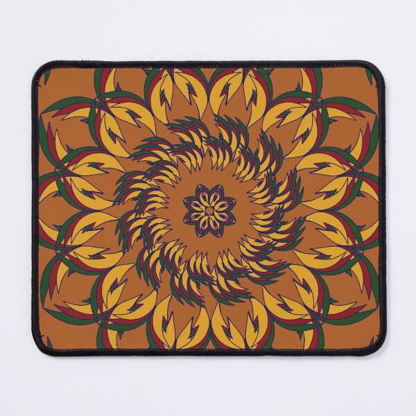 Item preview, Golden Ember Leaf Mandala designed and sold by OIL Pattern Design .