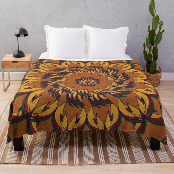 Item preview, Golden Ember Leaf Mandala designed and sold by OIL Pattern Design .