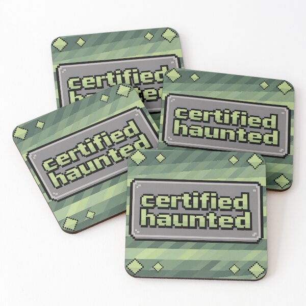 Item preview, Certified Haunted Pixel Text - Retro Gaming Meme designed and sold by PictorialWhimsy.