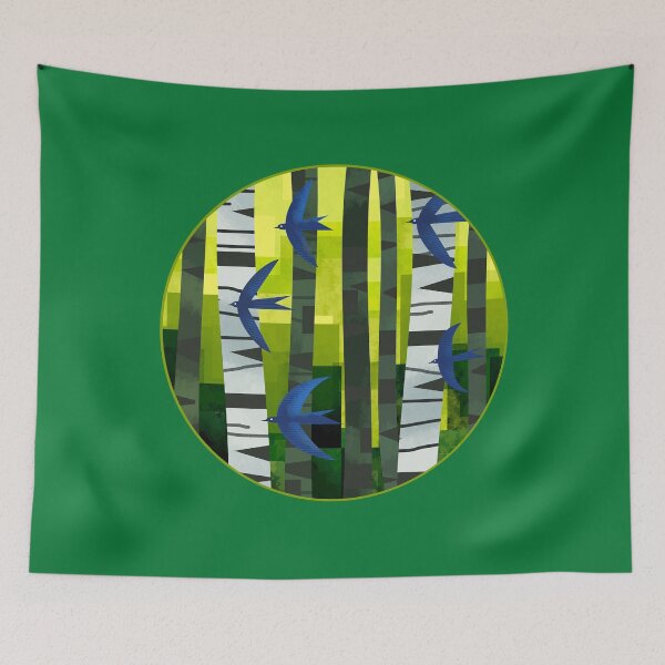 Item preview, Swallows Among Birch Trees designed and sold by Andrew  Hitchen.