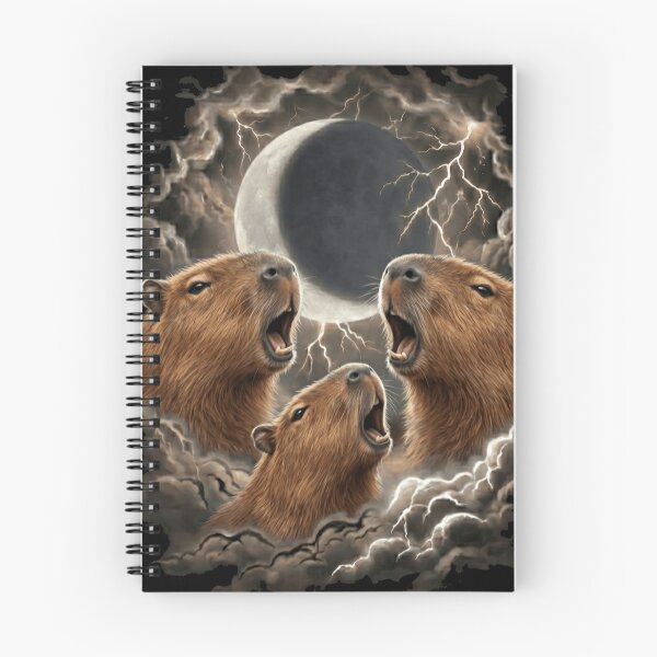 Item preview, Three Capybaras Howling Beneath Dark Eclipse designed and sold by SkeletonsDanger.