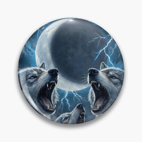 Item preview, Three Wolves Howling Under Electric Emerald Moonlight designed and sold by SkeletonsDanger.