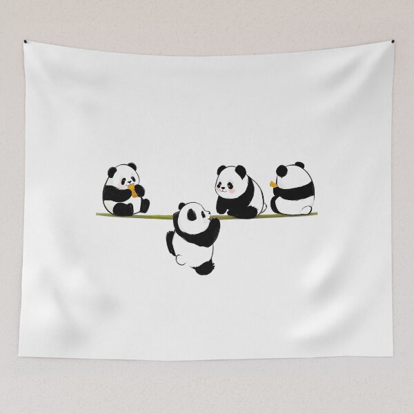 Item preview, Cute Panda Family Playing Minimalist Illustration designed and sold by sky11PP.