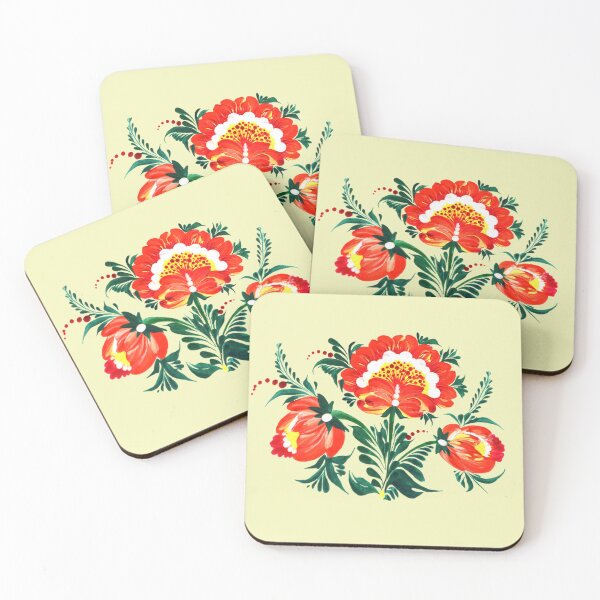 Item preview, Bouquet of red-yellow flowers, Ukraine art, Petrykivka style, author's drawing designed and sold by Sunflower-7.