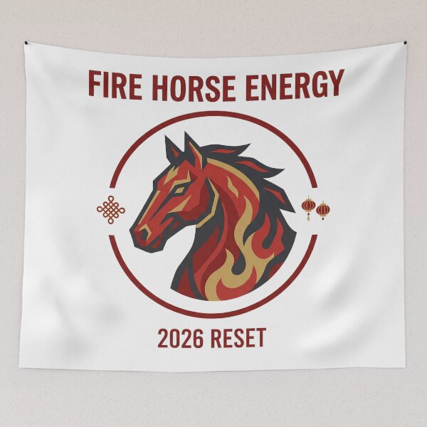 Item preview, Fire Horse Energy 2026 Lunar New Year Motivation Shirt designed and sold by IM Hunter.
