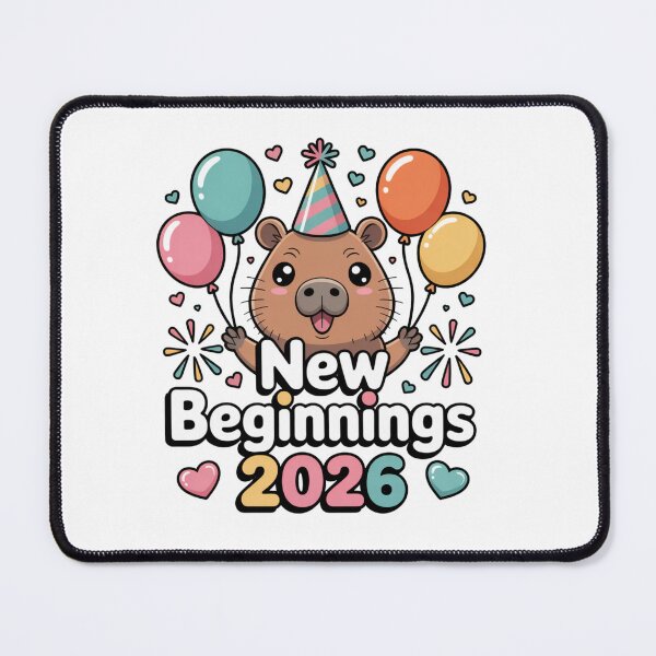 Item preview, New Beginnings 2026 – Cute Capybara Party Kawaii Sticker designed and sold by Ashley critters.