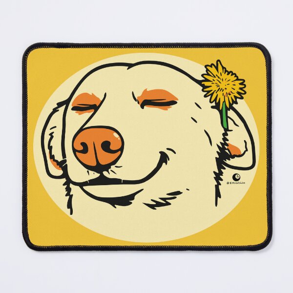 Item preview, Happy Dog with Yellow Flower Retro Illustration designed and sold by 4moodslives.