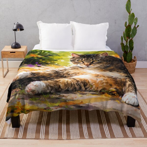Item preview, Colorful Cat Relaxing Outdoors designed and sold by cuprum.