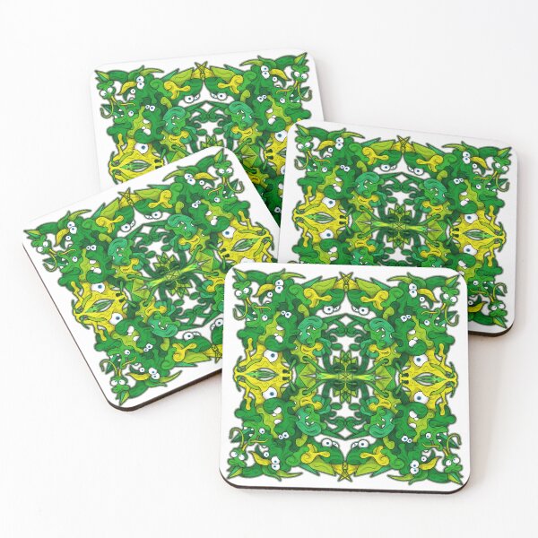 Item preview, Color Tiles #21C - Greenish froggy mandala designed and sold by liquid-print.