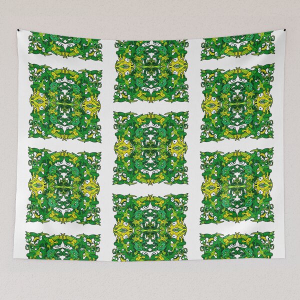 Item preview, Color Tiles #21C - Greenish froggy mandala designed and sold by liquid-print.