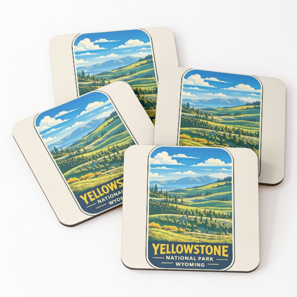 Item preview, Yellowstone National Park Retro Geyser Wildlife, Wyoming US designed and sold by Gideon Emmerich.