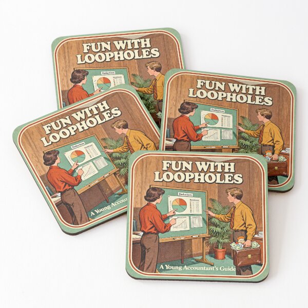 Item preview, Fun With Loopholes - Retro 70s Parody Art designed and sold by PictorialWhimsy.