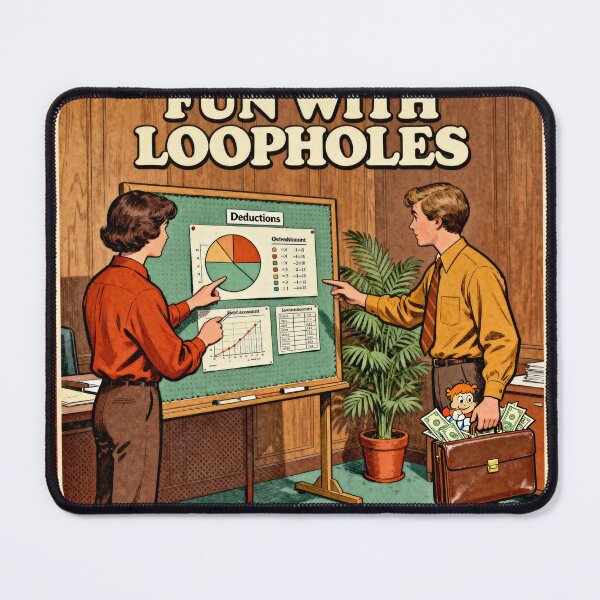 Item preview, Fun With Loopholes - Retro 70s Parody Art designed and sold by PictorialWhimsy.