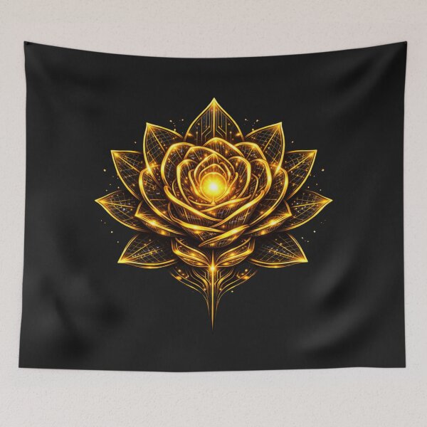 Item preview, Golden sun rose with energy core (Futuristic Floral Art) designed and sold by slinsish.