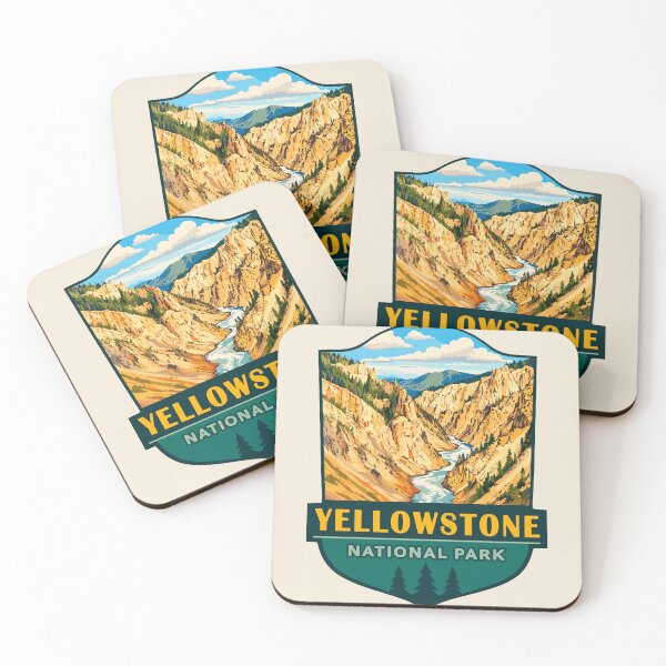 Item preview, Yellowstone National Park Retro Geyser Wildlife, Wyoming US designed and sold by Gideon Emmerich.