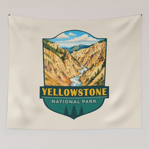 Item preview, Yellowstone National Park Retro Geyser Wildlife, Wyoming US designed and sold by Gideon Emmerich.