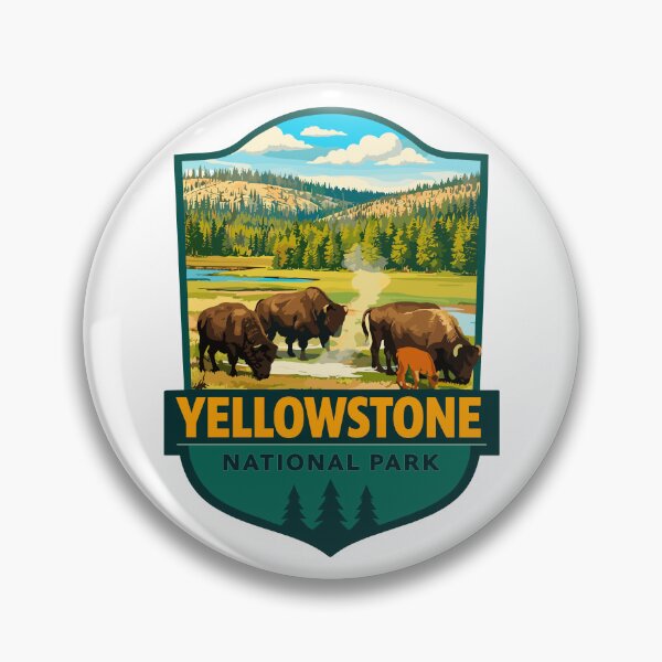 Item preview, Yellowstone National Park Retro Geyser Wildlife, Wyoming US designed and sold by Gideon Emmerich.