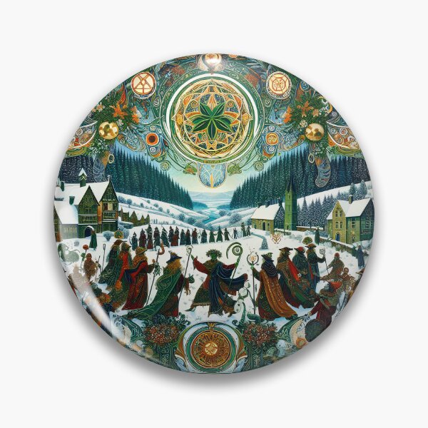 Item preview, The Green Man’s Winter Solstice | Folklore Wheel of the Year Art designed and sold by Stoneflower-Art.