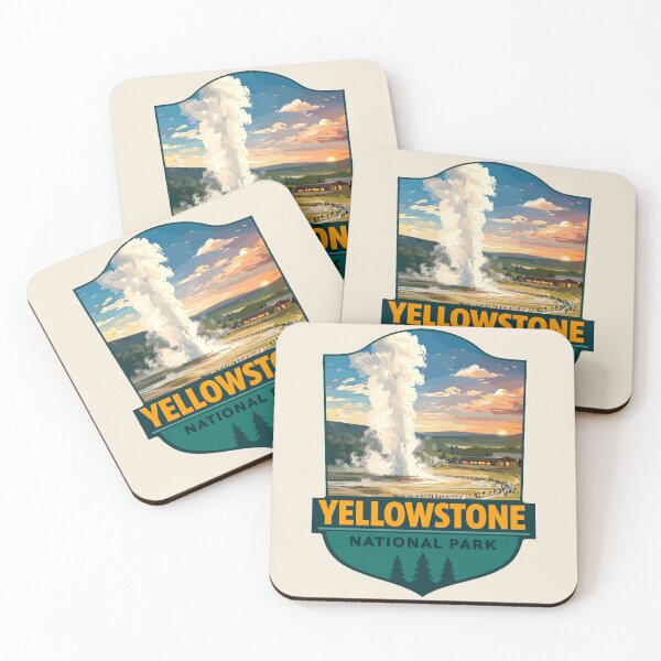Item preview, Yellowstone National Park Retro Geyser Wildlife, Wyoming US designed and sold by Gideon Emmerich.