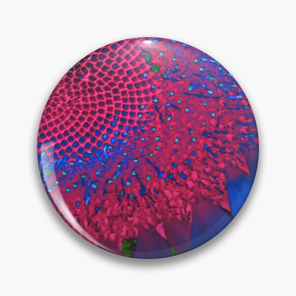 Item preview,  Psychedelic retro floral,  purple sunflower,  blue sunflower, hot pink magenta Sunflower  designed and sold by hollycooper.