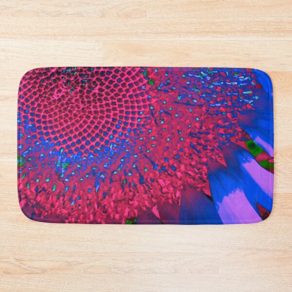 Item preview,  Psychedelic retro floral,  purple sunflower,  blue sunflower, hot pink magenta Sunflower  designed and sold by hollycooper.