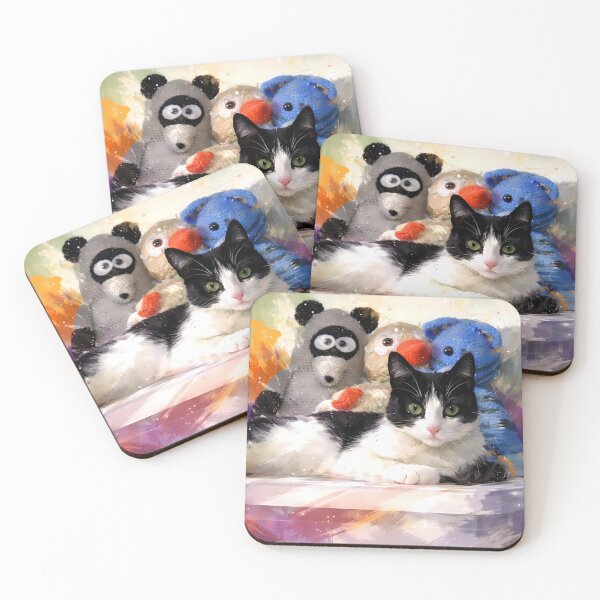 Item preview, Cat Relaxing with Stuffed Animals designed and sold by cuprum.