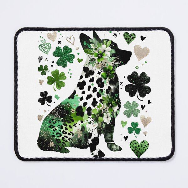 Item preview, St Patricks Day Corgi dog Corgi Short Legs Dog Corgi Made of Leopard Print & Shamrocks designed and sold by TheBeesForYou.