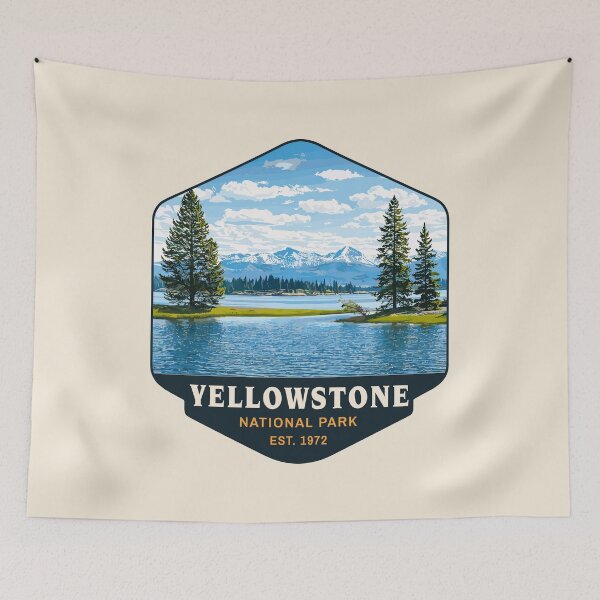 Item preview, Yellowstone National Park Retro Geyser Wildlife, Wyoming US designed and sold by Gideon Emmerich.