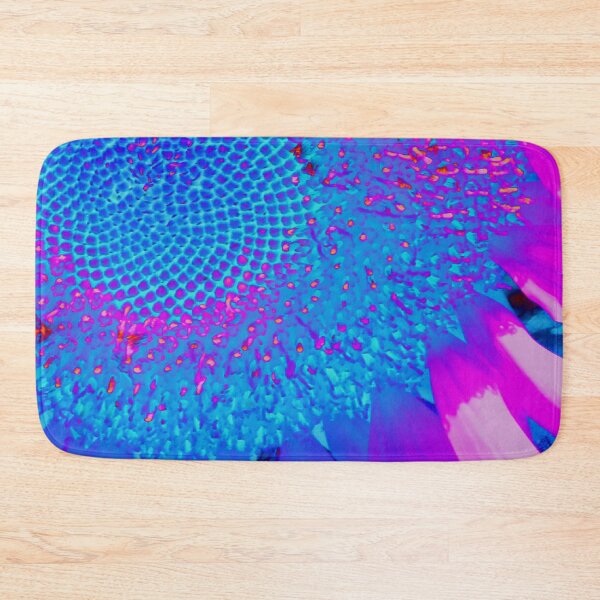 Item preview, Psychedelic retro bohemian  floral, cobalt blue sunflower and pink fuchsia Sunflower | very peri sunflower  designed and sold by hollycooper.