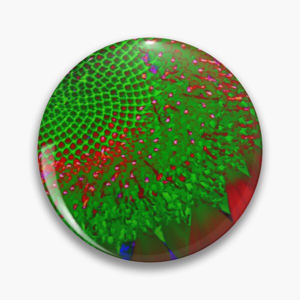 Item preview, Psychedelic green sunflower , funky red Sunflower, retro orange Sunflower,  designed and sold by hollycooper.