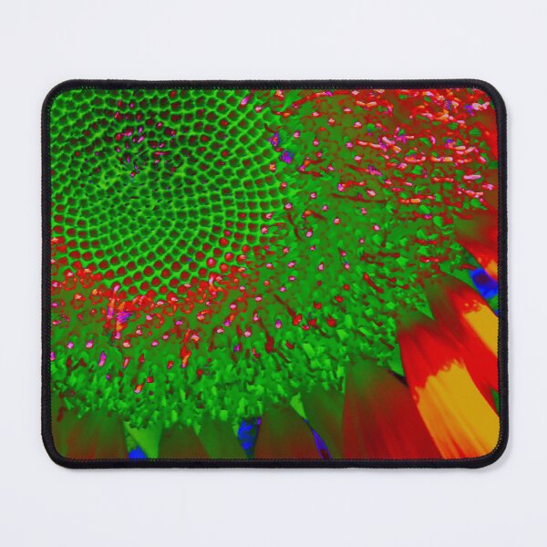 Item preview, Psychedelic green sunflower , funky red Sunflower, retro orange Sunflower, designed and sold by hollycooper.